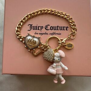 Juicy Couture Gold and Pink Charm Bracelet